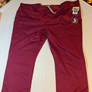 Wonder Wink Scrubs Garnet Florida State Seminoles Drawstring Cargo Pants 3XL NWT